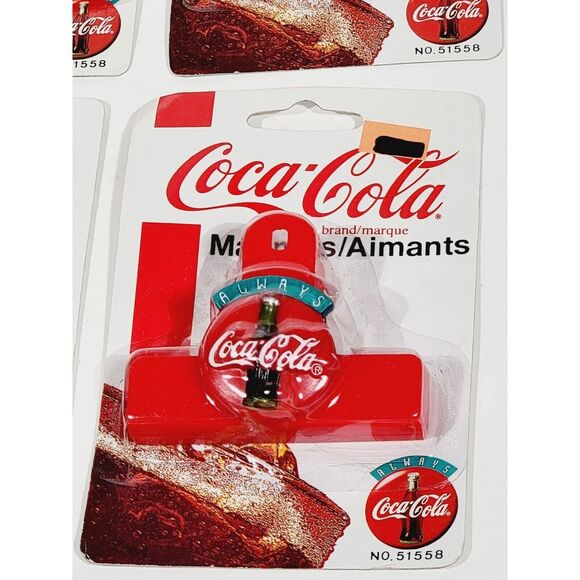 4 Vintage Coca Cola Chip Clip Fridge Magnet 1995 NOS No.51558 - Picture 7 of 12